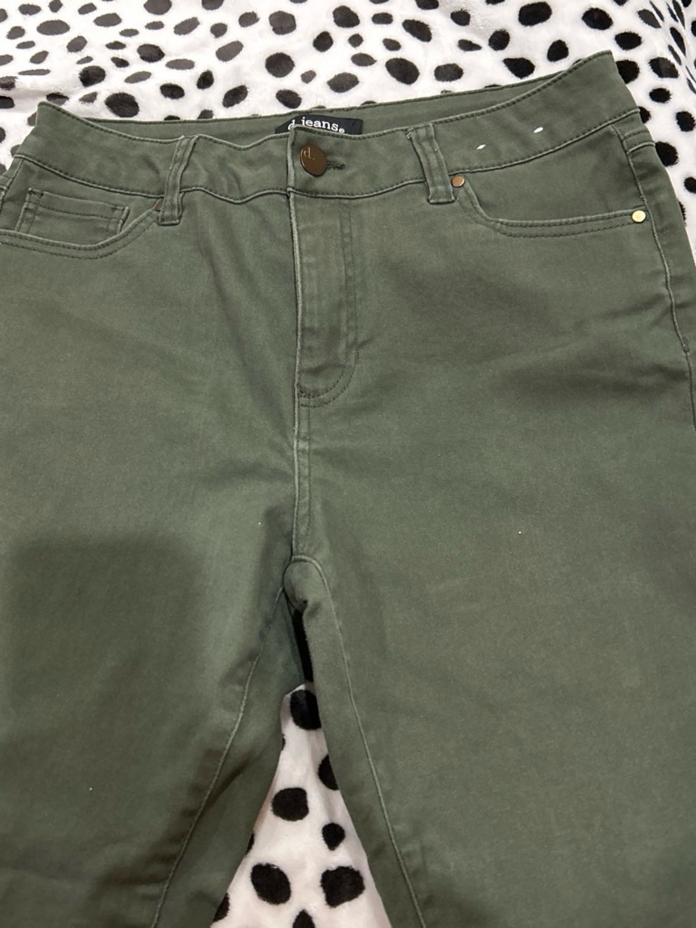 d. jeans Slim Fit womenโs Olive Green Jeans